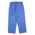 DICKIES Mens Cotton Blend Blue Regular Straight Trousers W34 L30 Workwear Zip