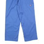 DICKIES Mens Cotton Blend Blue Regular Straight Trousers W34 L30 Workwear Zip