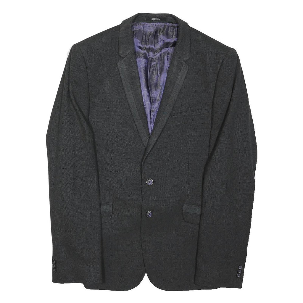 TED BAKER Mens Black Jacket S Polyester Blend Tailored Button Plain Formal