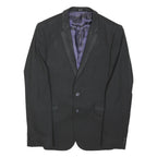 TED BAKER Mens Black Jacket S Polyester Blend Tailored Button Plain Formal