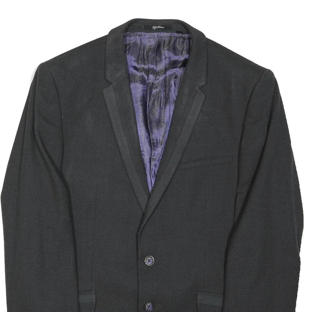 TED BAKER Mens Black Jacket S Polyester Blend Tailored Button Plain Formal
