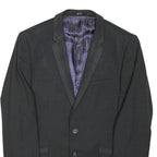 TED BAKER Mens Black Jacket S Polyester Blend Tailored Button Plain Formal