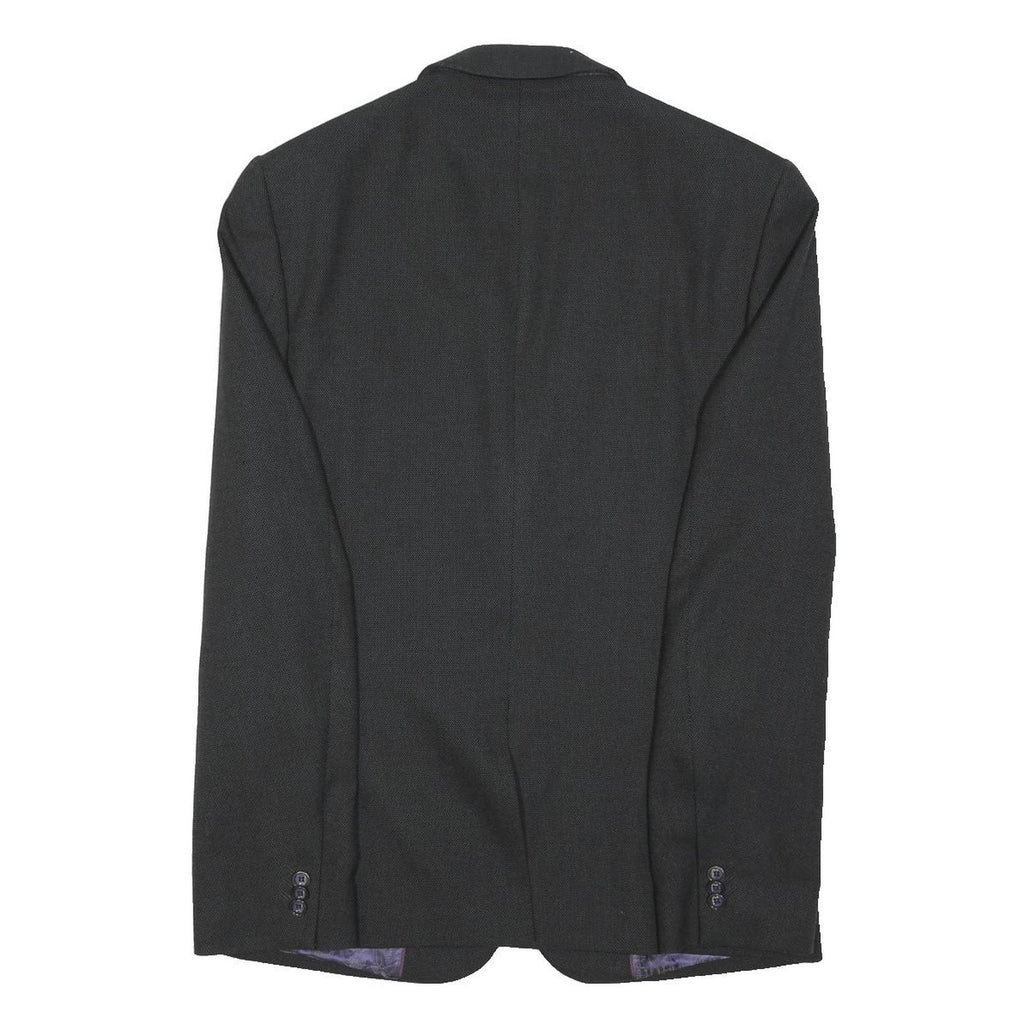 TED BAKER Mens Black Jacket S Polyester Blend Tailored Button Plain Formal
