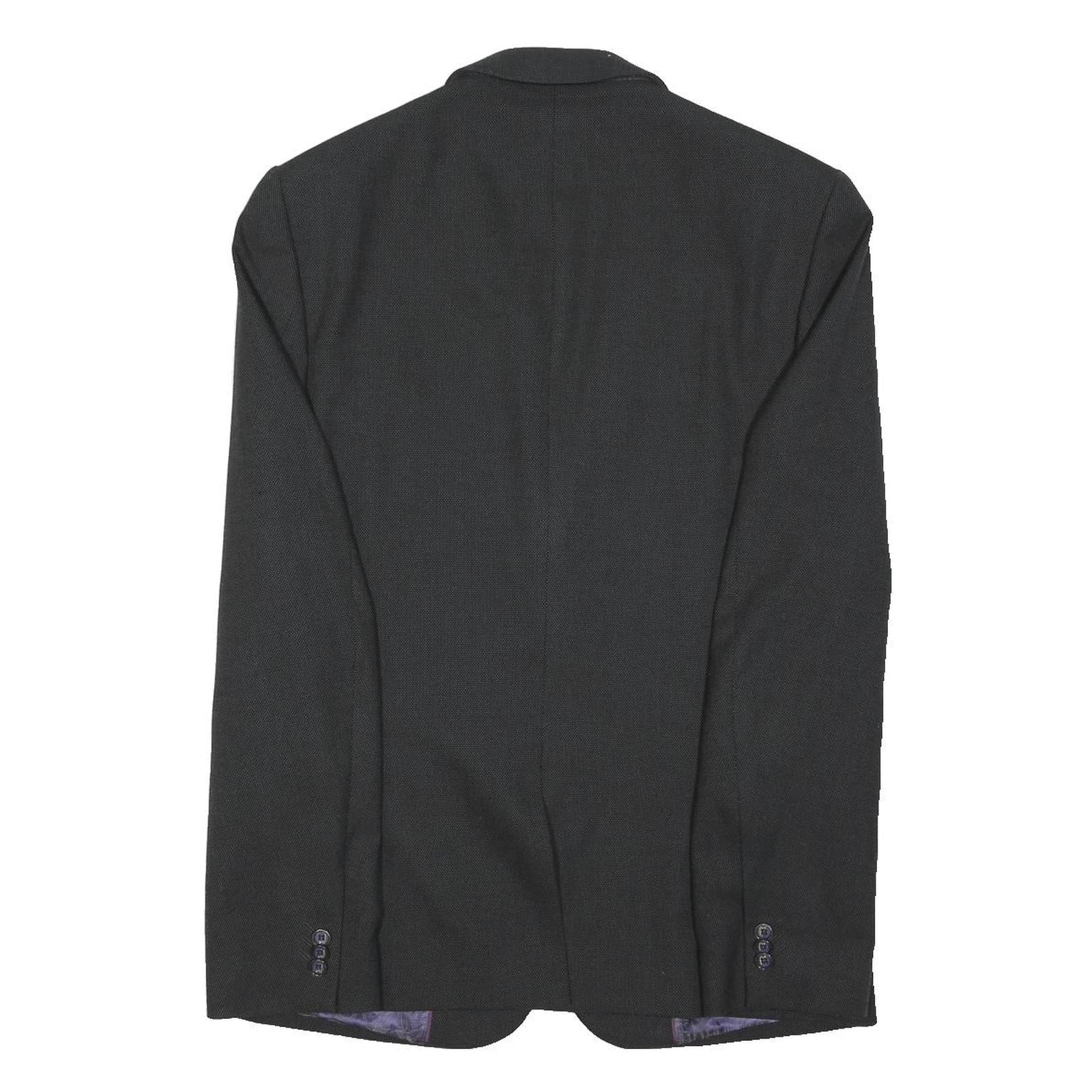 TED BAKER Mens Black Jacket S Polyester Blend Tailored Button Plain Formal