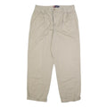 CHAPS Mens Cotton Beige Relaxed Straight Trousers W36 L32 Casual Classic Zip
