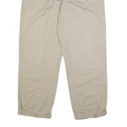 CHAPS Mens Cotton Beige Relaxed Straight Trousers W36 L32 Casual Classic Zip