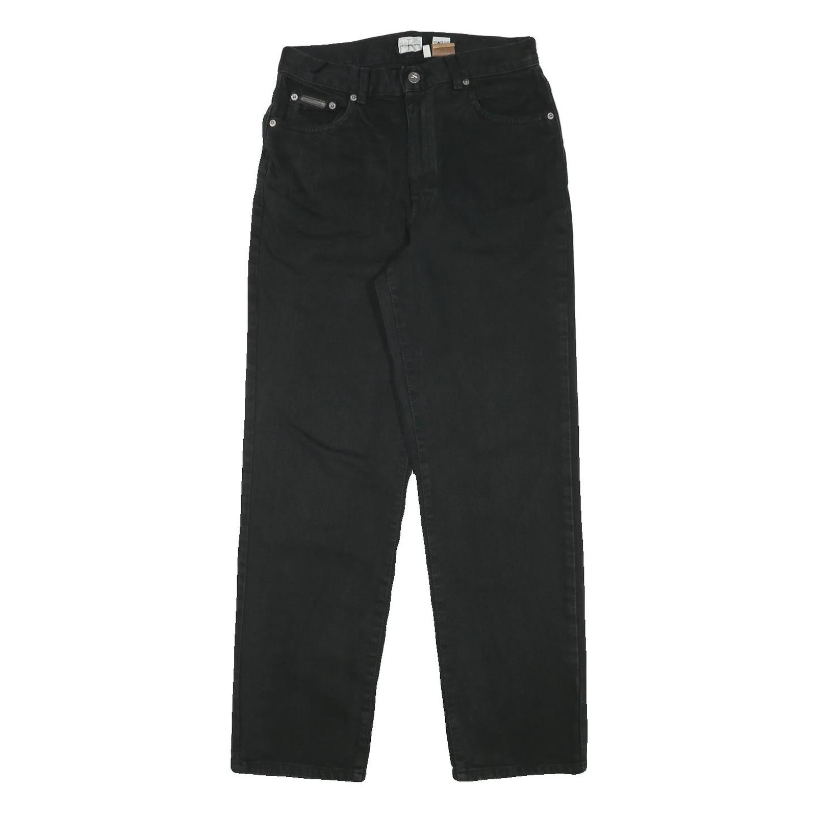 CALVIN KLEIN JEANS Womens Black Regular Straight Denim Medium W28 L29 Zip Cotton