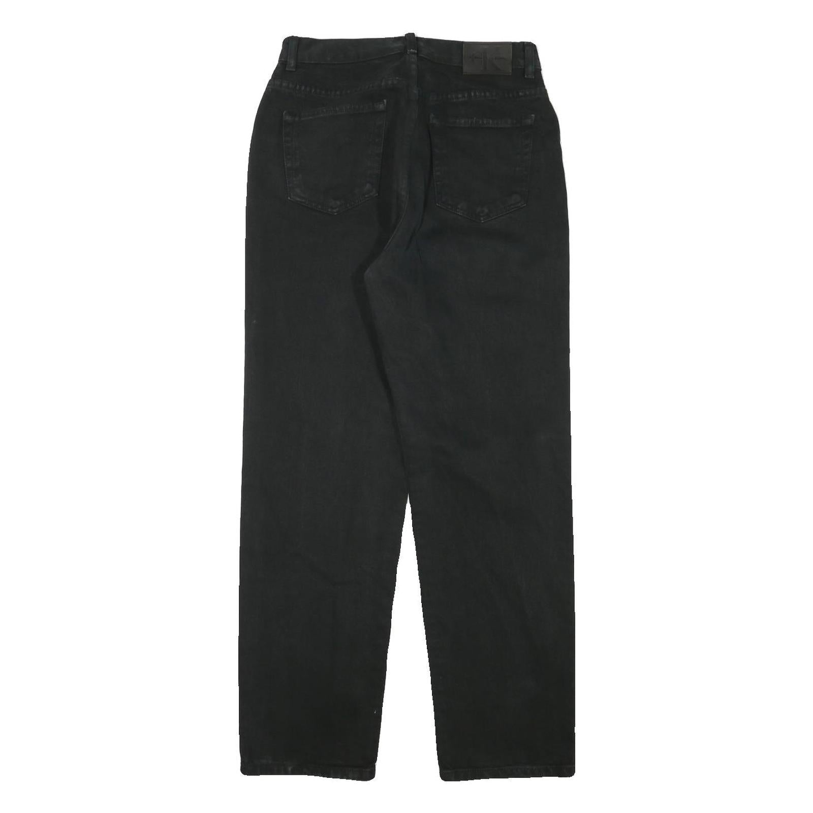 CALVIN KLEIN JEANS Womens Black Regular Straight Denim Medium W28 L29 Zip Cotton