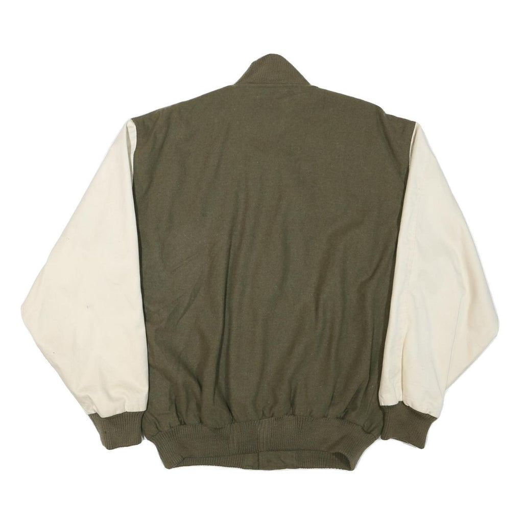 EVAN PICONE Mens Green & White Wool Button Jacket L Plain Retro Style