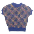 Womens Printed Top Blue Crazy Pattern M
