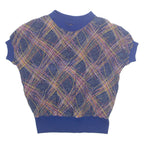Womens Printed Top Blue Crazy Pattern M