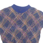 Womens Printed Top Blue Crazy Pattern M
