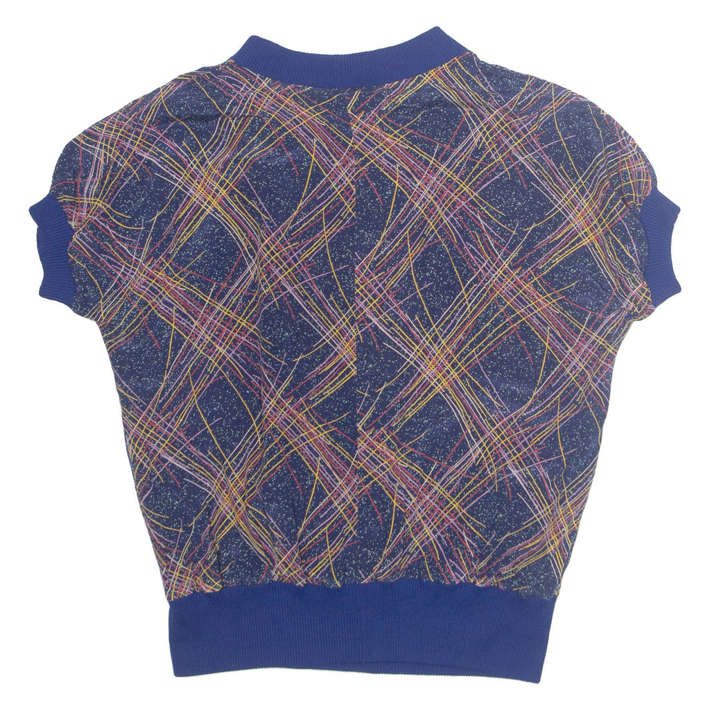 Womens Printed Top Blue Crazy Pattern M