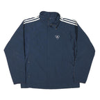 ADIDAS Mens Navy Blue Track Jacket L Polyester Blend Zip Athletic Casual