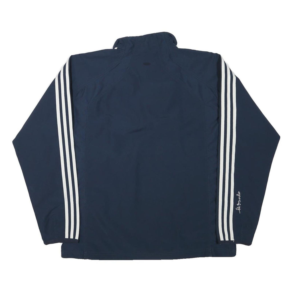 ADIDAS Mens Navy Blue Track Jacket L Polyester Blend Zip Athletic Casual
