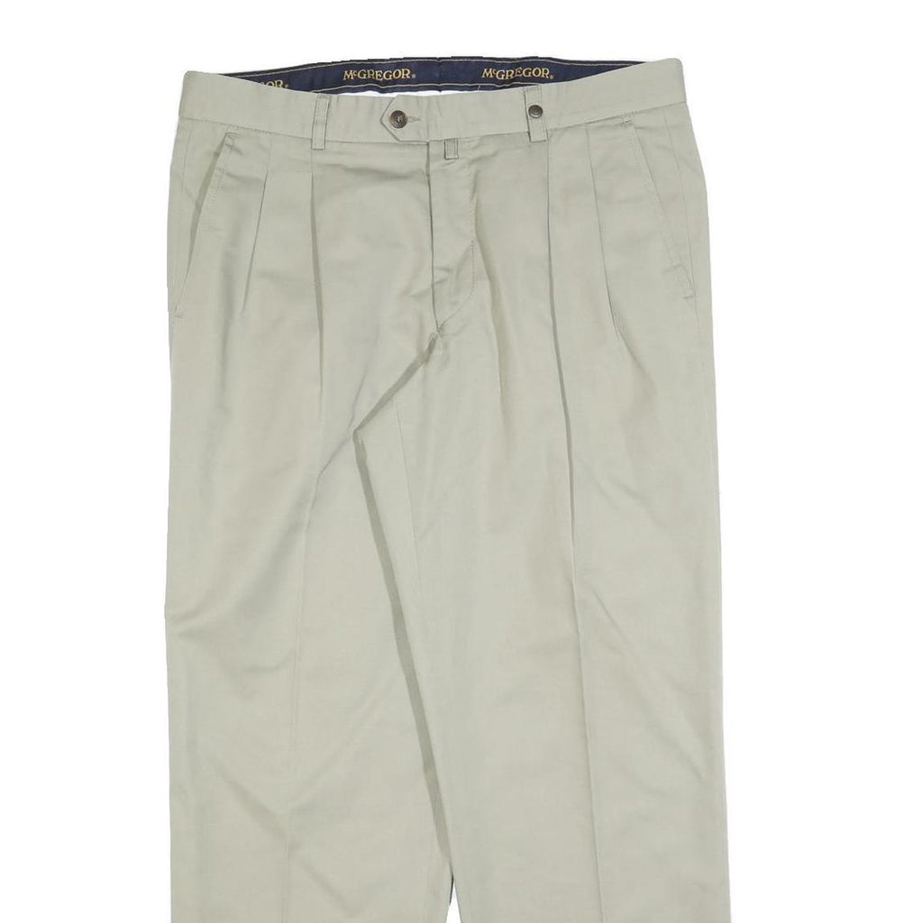 MCGREGOR Mens Cotton Blend Beige Regular Fit Straight Leg Trousers W34 L30