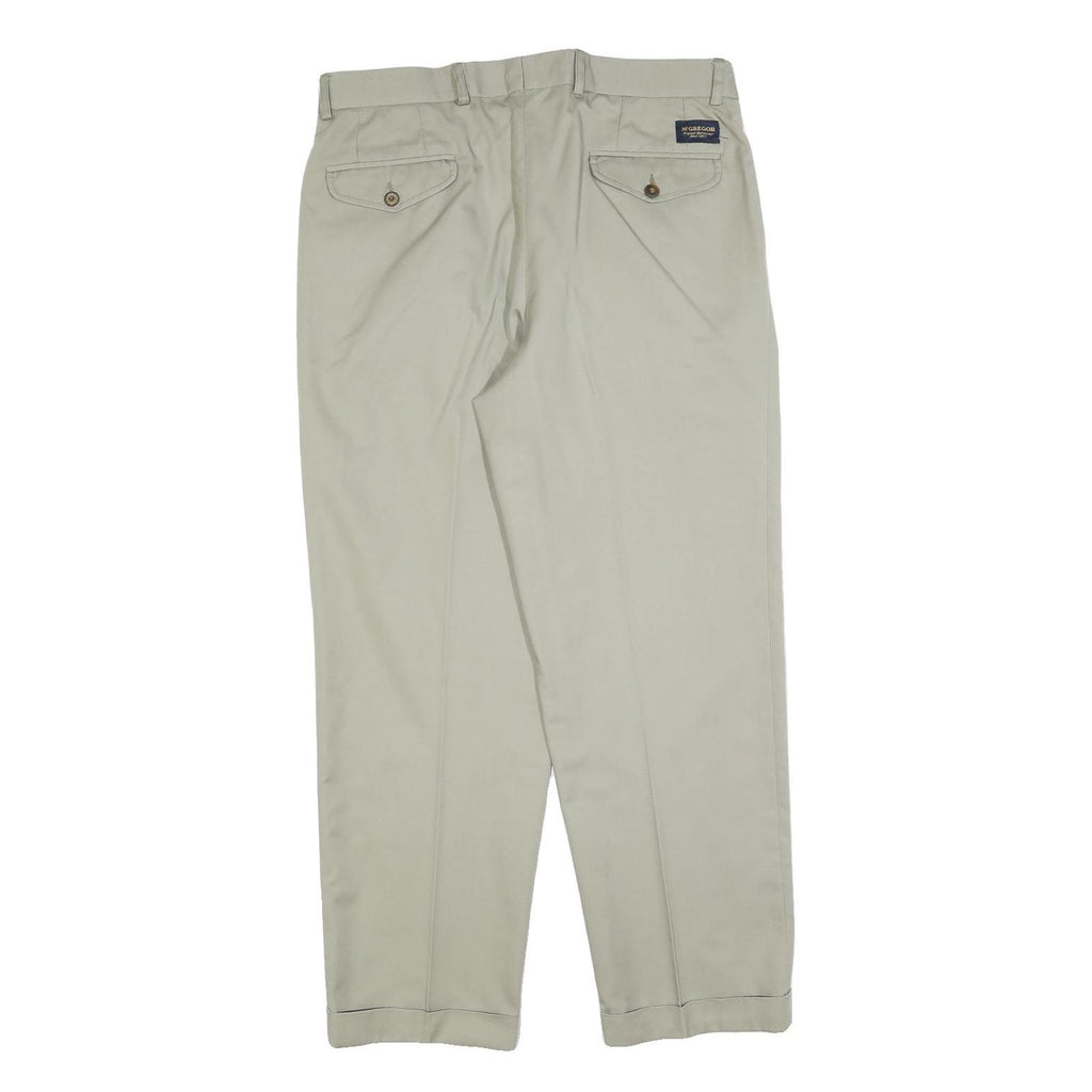 MCGREGOR Mens Cotton Blend Beige Regular Fit Straight Leg Trousers W34 L30