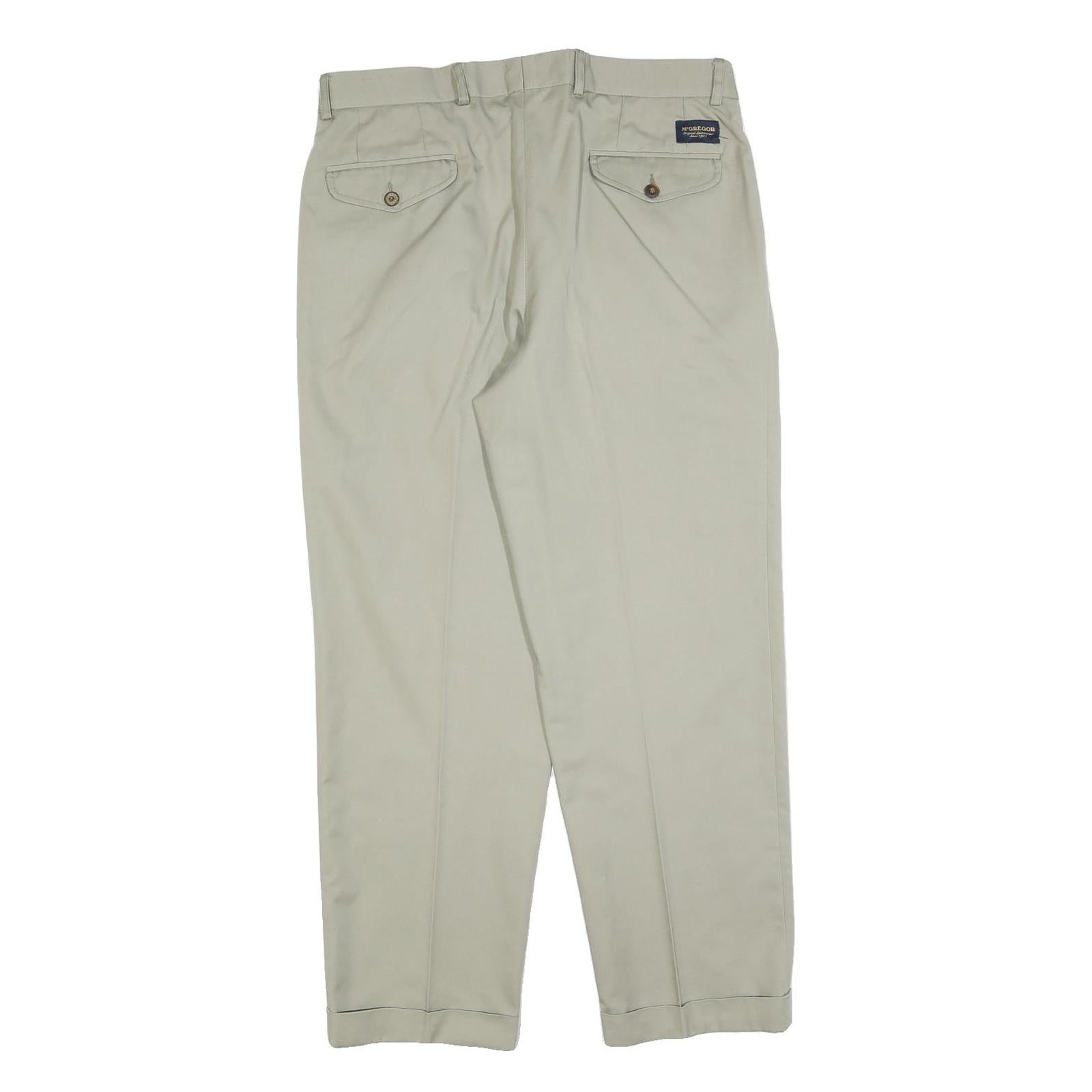 MCGREGOR Mens Cotton Blend Beige Regular Fit Straight Leg Trousers W34 L30