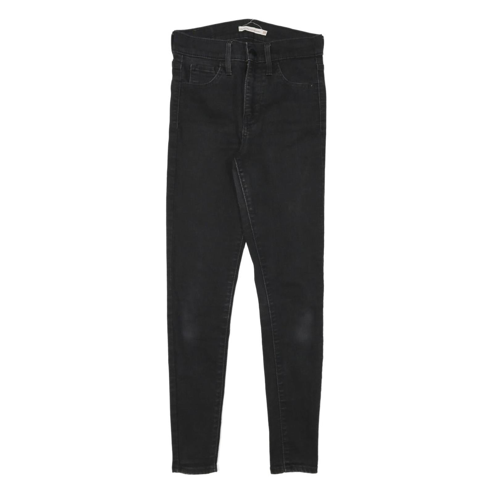 LEVI'S 720 Womens Jeans Black Slim Skinny Denim W25 L26 Stretch Zip Fastening