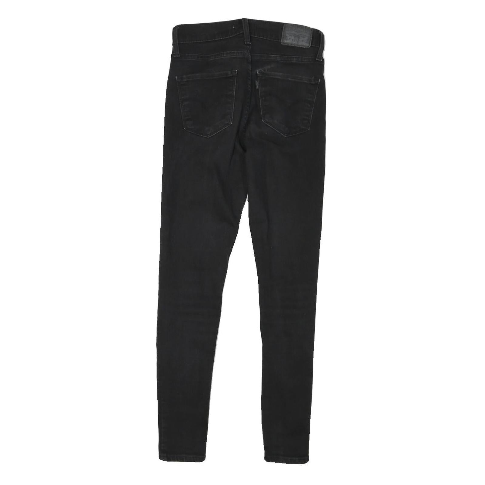 LEVI'S 720 Womens Jeans Black Slim Skinny Denim W25 L26 Stretch Zip Fastening