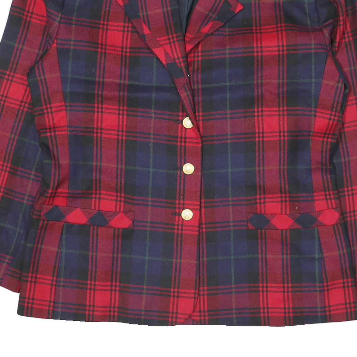 NVGARD Mens Red & Navy Tartan Button Jacket M Cotton Blend Classic
