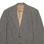 MOORCROFT Mens Grey & Brown Houndstooth Wool Blend Button Jacket L Woven Classic
