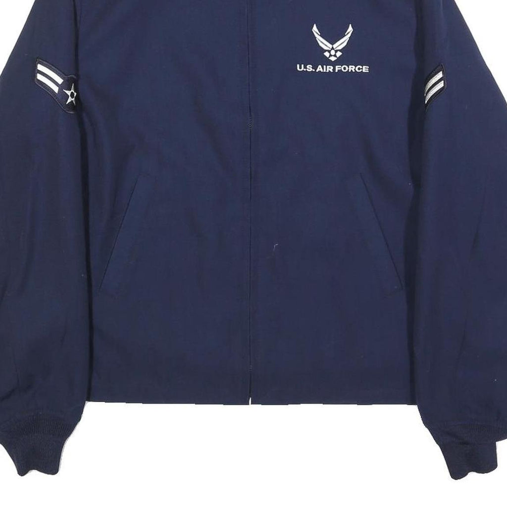 DEFENSE LOGISTICS AGENCY Womens Blue Wool Blend Jacket XL Zip Plain U.S. Air