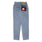 LEVI'S Womens Jeans Blue Relaxed Straight Denim Medium W26 L32 Cartoon Patch