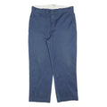 DICKIES Mens Cotton Blend Blue Regular Straight Trousers W36 L28 Workwear Zip