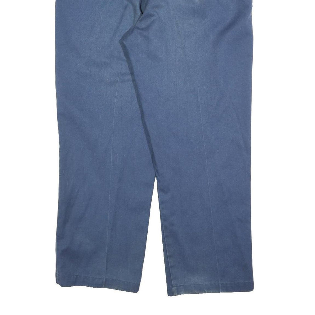 DICKIES Mens Cotton Blend Blue Regular Straight Trousers W36 L28 Workwear Zip
