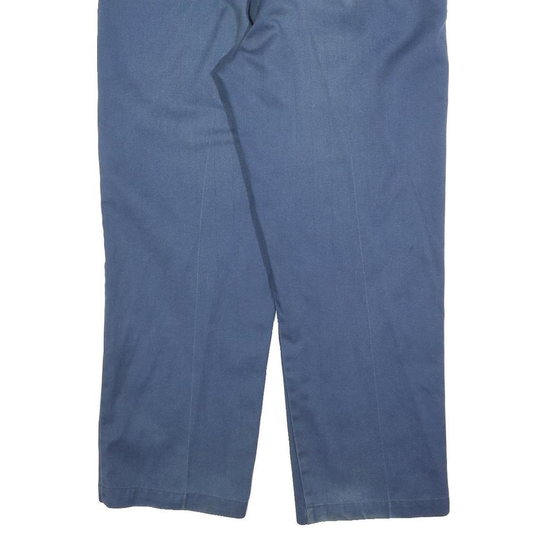 DICKIES Mens Cotton Blend Blue Regular Straight Trousers W36 L28 Workwear Zip