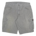 DICKIES Mens Cotton Blend Grey Cargo Shorts L W36 Workwear Pockets