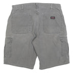 DICKIES Mens Cotton Blend Grey Cargo Shorts L W36 Workwear Pockets