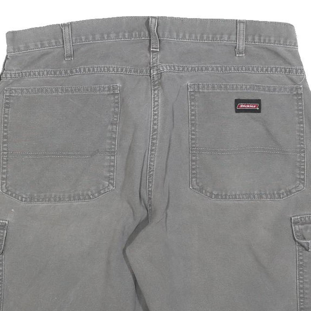 DICKIES Mens Cotton Blend Grey Cargo Shorts L W36 Workwear Pockets