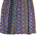 SUMMIT PALACE Womens Purple Green Yellow Printed Pleated Midi Polyester Skirt M