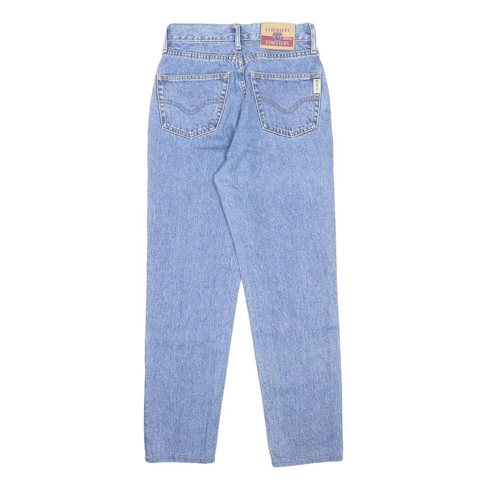 CEDIXSEPT STREETERS Womens Slim Blue Denim Medium W25 L26 Zip Button Jeans