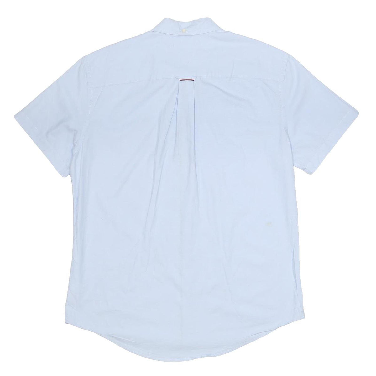 TOMMY HILFIGER Mens Blue Shirt XL Cotton Short Sleeve Button Down Casual Summer