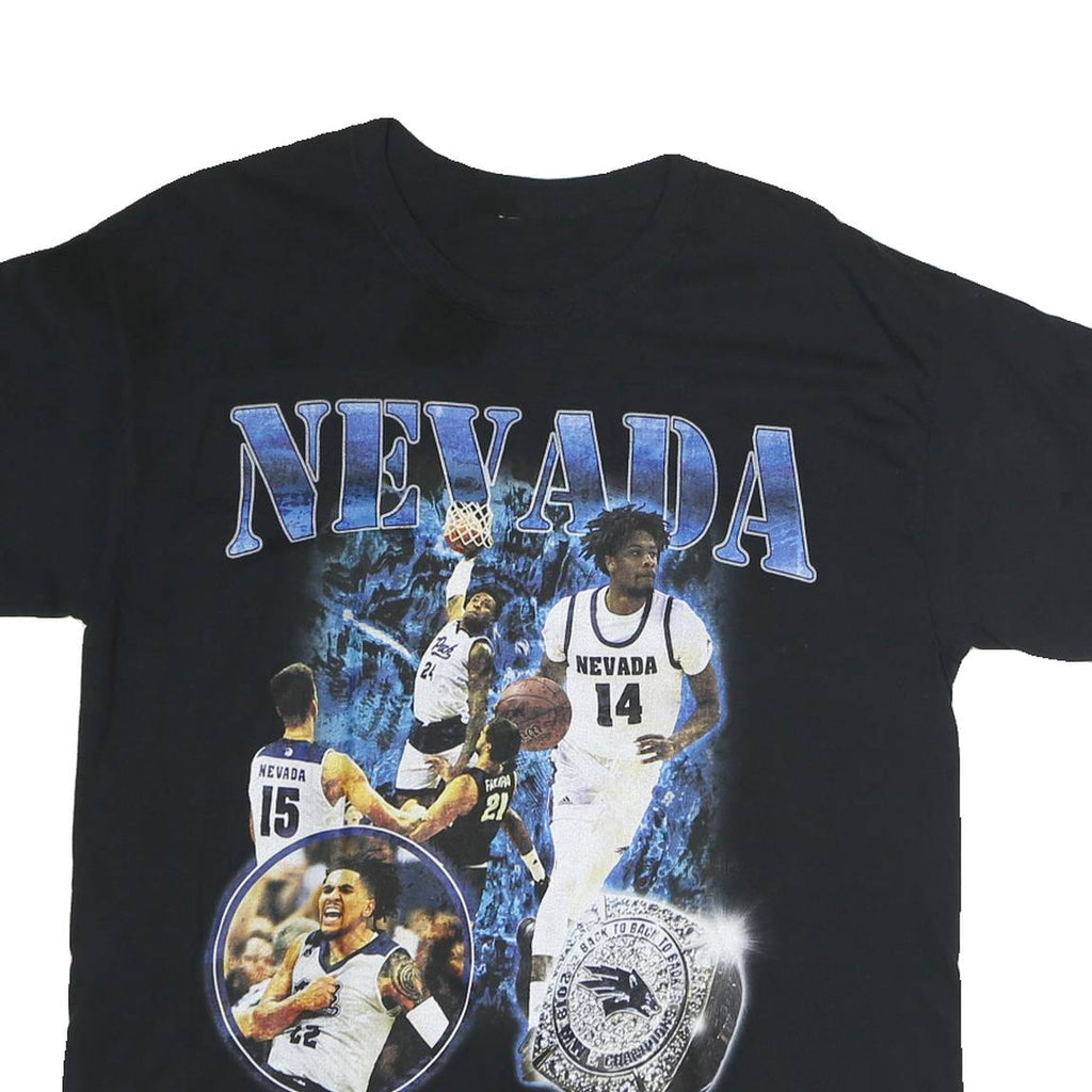 Mens Black Nevada Graphic T-Shirt M Short Sleeve Crew Neck Cotton Basketball