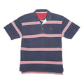 FRED PERRY Mens Navy Blue & Red Striped Short Sleeve Polo Shirt M Cotton Casual