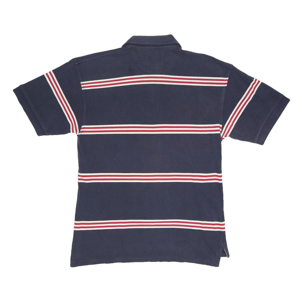 FRED PERRY Mens Navy Blue & Red Striped Short Sleeve Polo Shirt M Cotton Casual