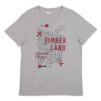 TIMBERLAND Mens Grey Graphic T-Shirt M Short Sleeve Crew Neck Travel Print