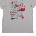 TIMBERLAND Mens Grey Graphic T-Shirt M Short Sleeve Crew Neck Travel Print