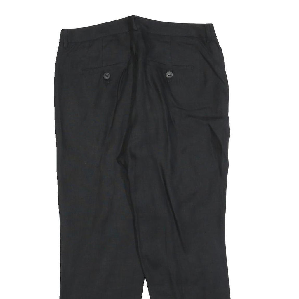 WEEKEND MAX MARA Womens Linen Black Regular Straight Trousers W32 L28