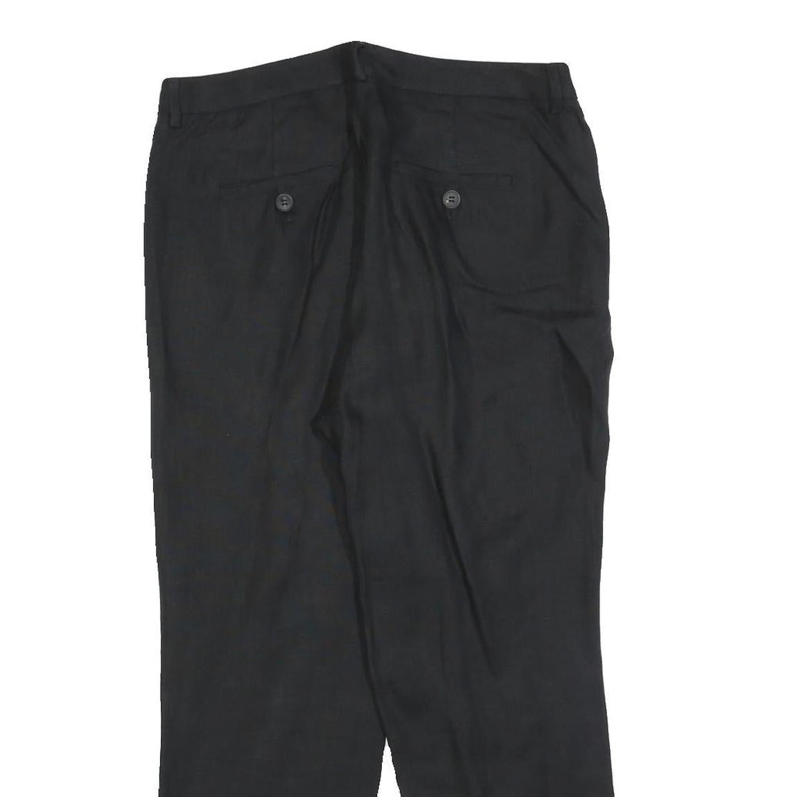 WEEKEND MAX MARA Womens Linen Black Regular Straight Trousers W32 L28