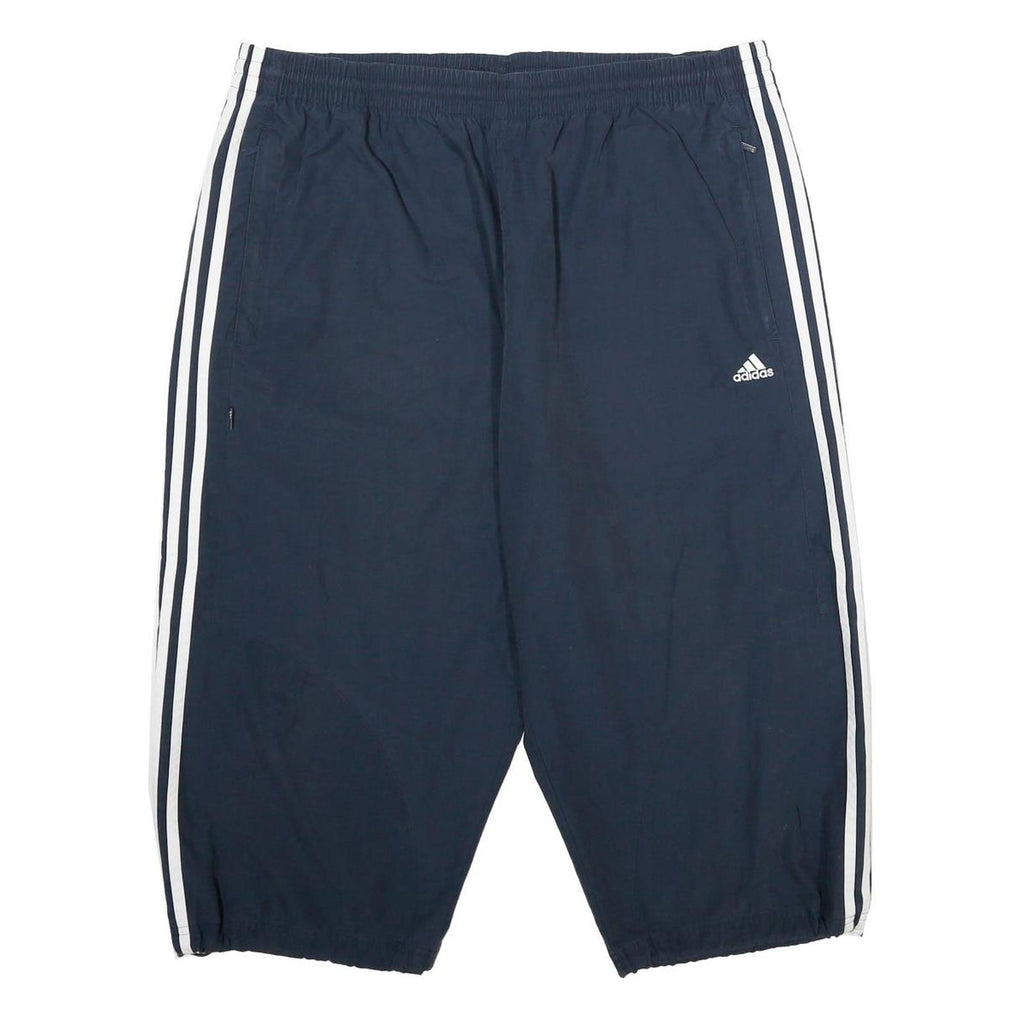 ADIDAS Mens Navy Blue Casual Shorts XL W36 Polyester Blend Elastic Waist