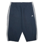 ADIDAS Mens Navy Blue Casual Shorts XL W36 Polyester Blend Elastic Waist