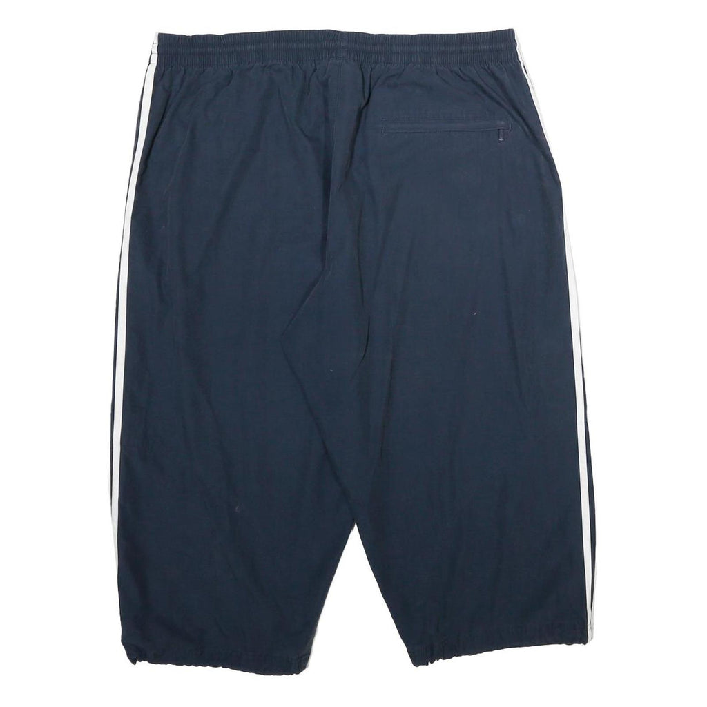 ADIDAS Mens Navy Blue Casual Shorts XL W36 Polyester Blend Elastic Waist