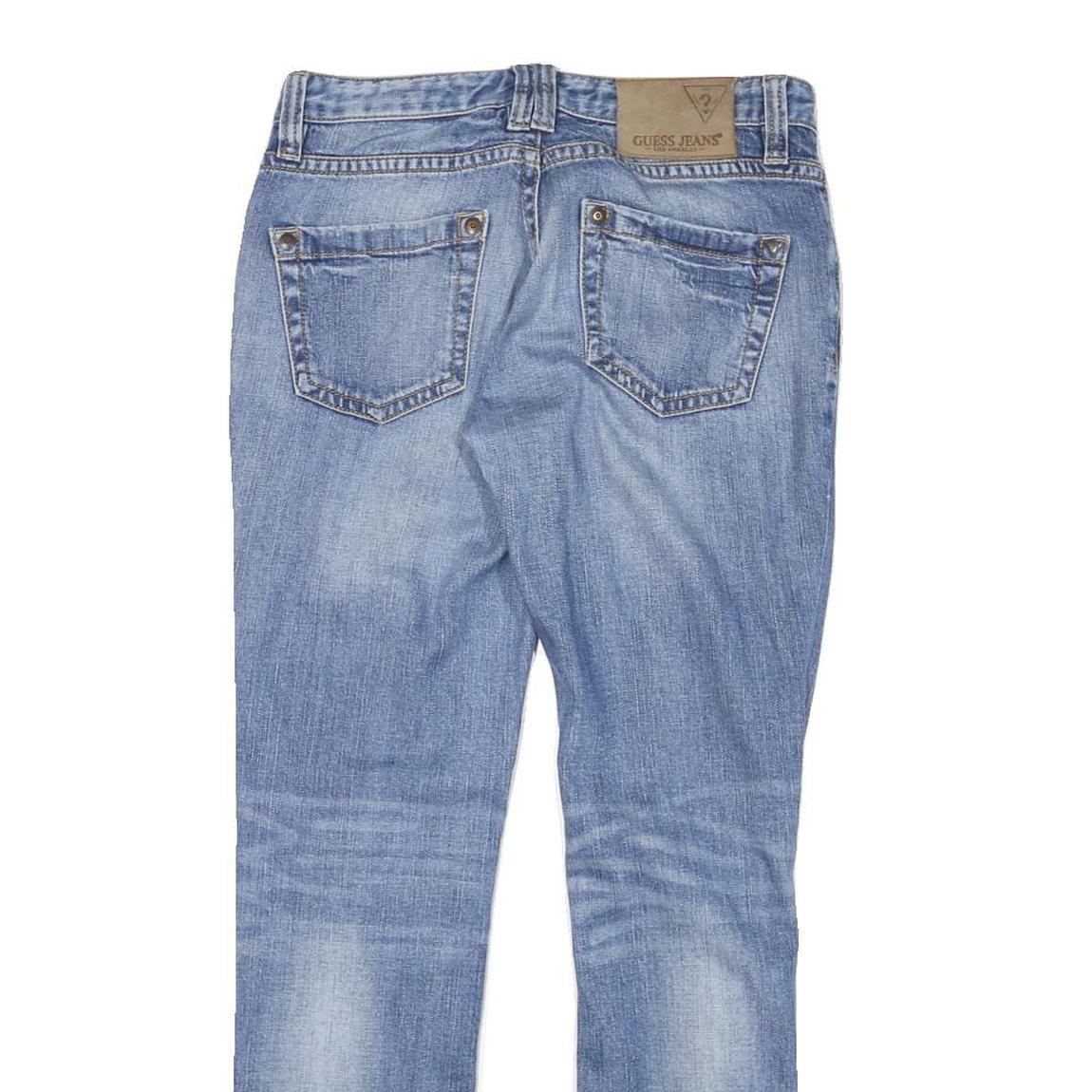 GUESS Womens Slim Blue Denim Jeans W28 L29 Stylish Cotton Blend Zip Closure