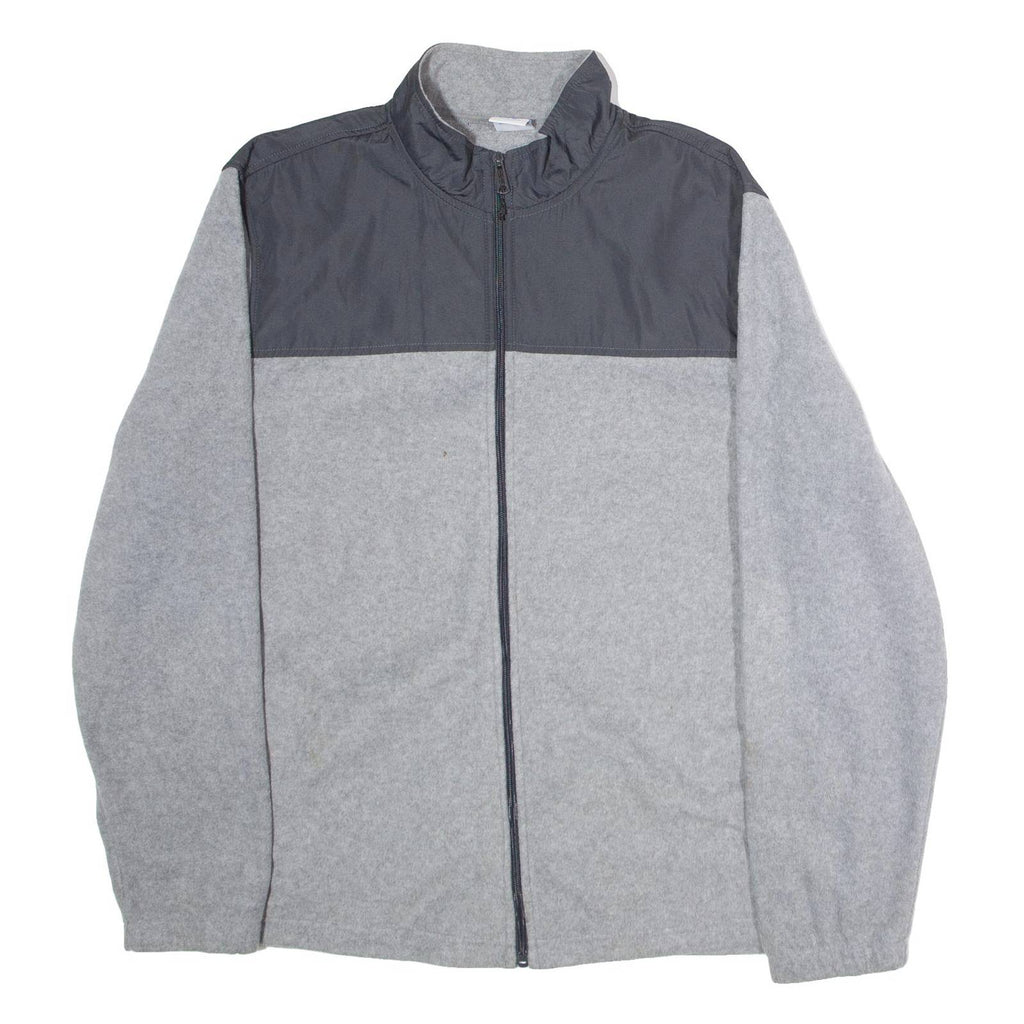STARTER Mens Fleece Jacket Grey Colourblock XL