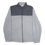 STARTER Mens Fleece Jacket Grey Colourblock XL